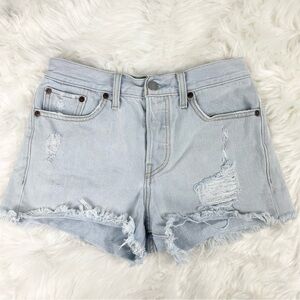 Levi's Light Wash Distressed Cut Off Shorts Size 26